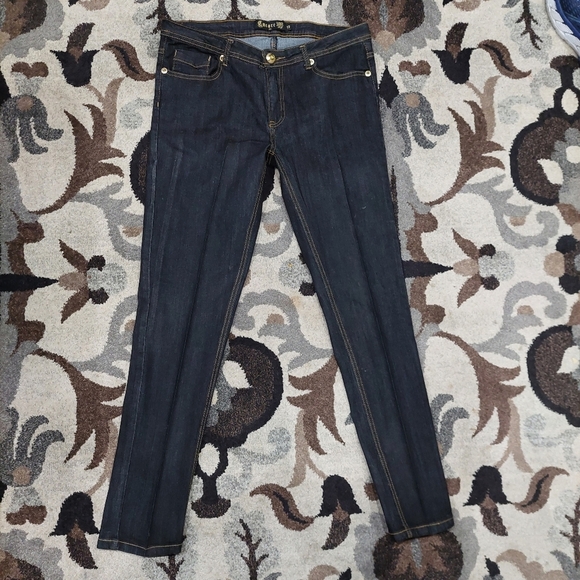 Encore Dark Denim Lace Up Skinny Jeans Size 13 - Picture 2 of 3
